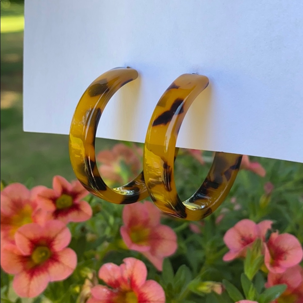 Tortoise hoop earrings